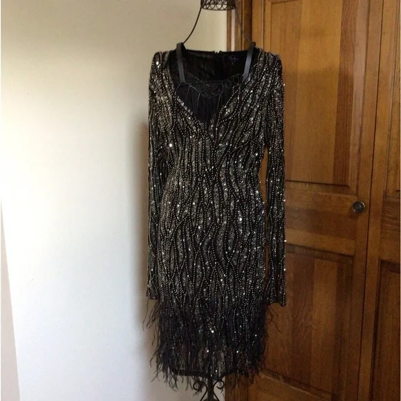 Parker Black sequin Dress, 8 - Picture 2 of 11